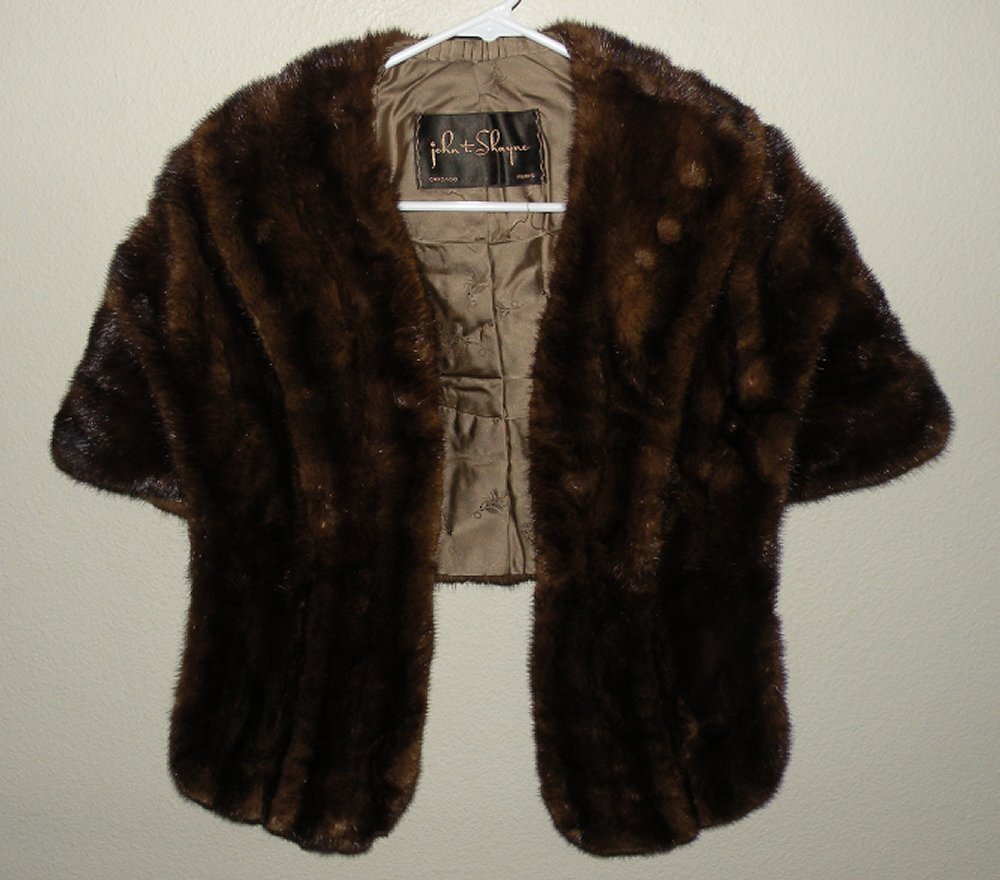 Vtg 50s Mahogany Mink Fur Stole John T. Shayne Chicago – Exc. Supple Condition